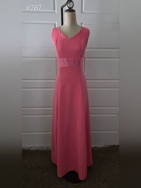Simple V-Neck A-line Coral Formal Dress